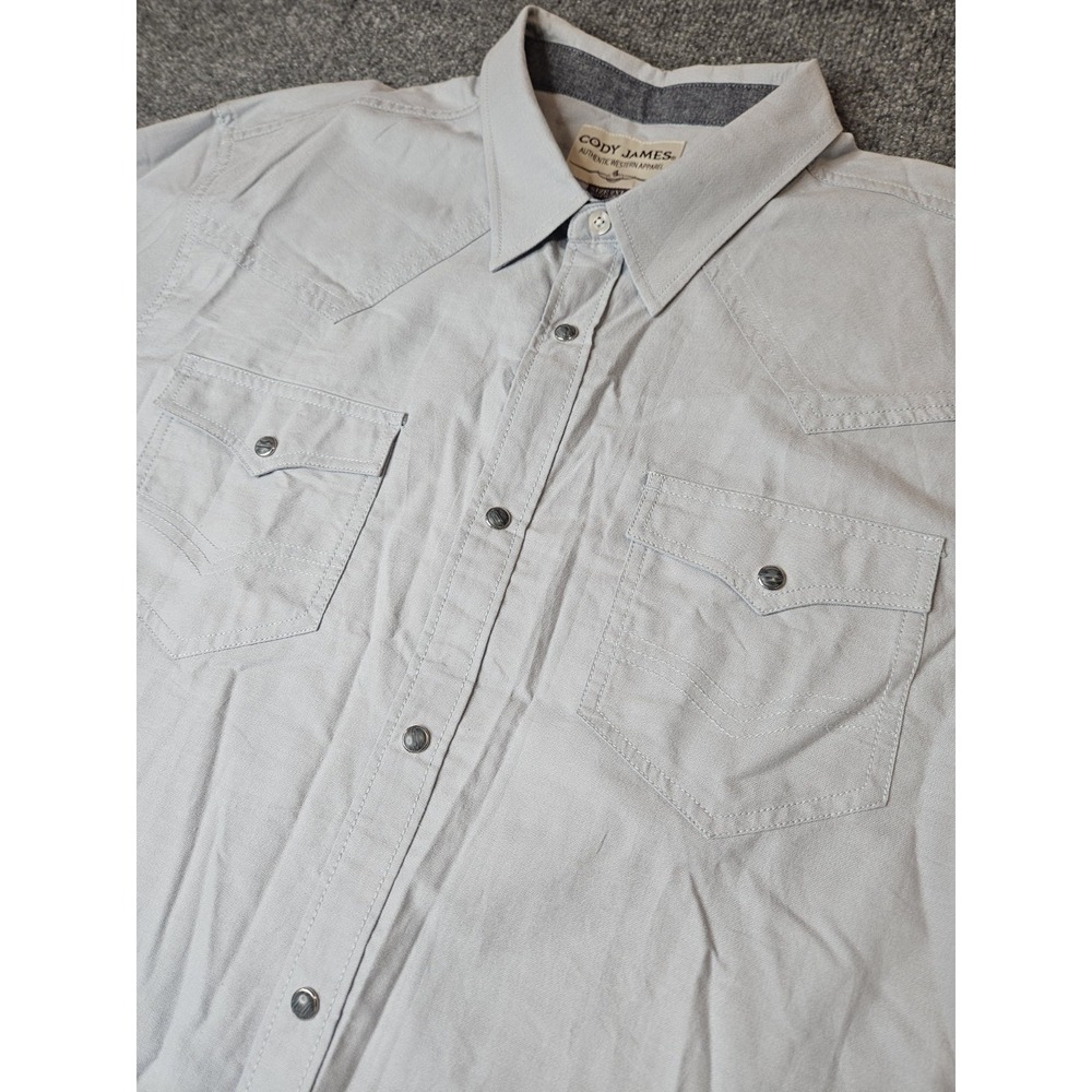 NWT Cody James Mens Longsleeve Pearlsnap Shirt Size 2XL Blue Western
